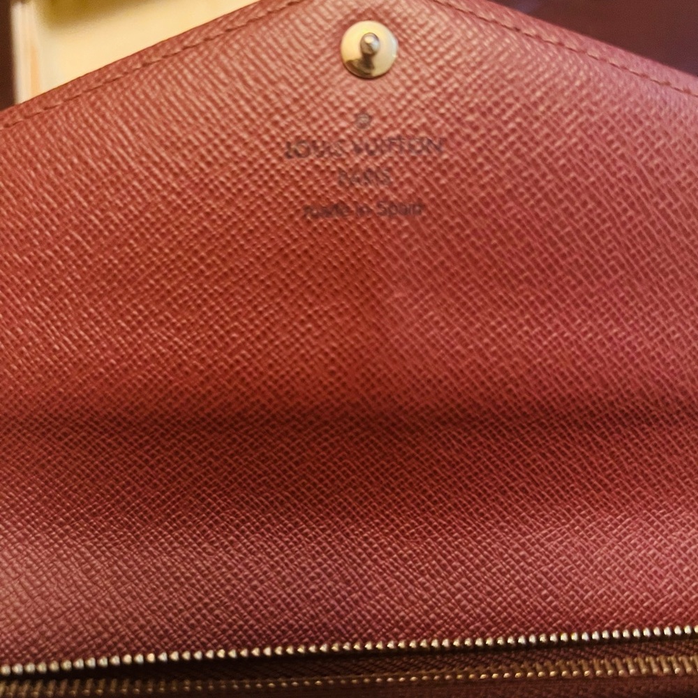 LOUIS VUITTON Long Wallet Portefeuille Sarah Monogram canvas 💯% Authentic - Picture 3 of 16